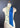 Ray silky scarf Lake Days butter yellow — hand-illustrated lake toile on pure silk with French blue pinstripe reverse, exclusive design
